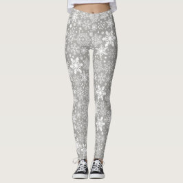 Legging As caneleiras das mulheres de prata do floco de