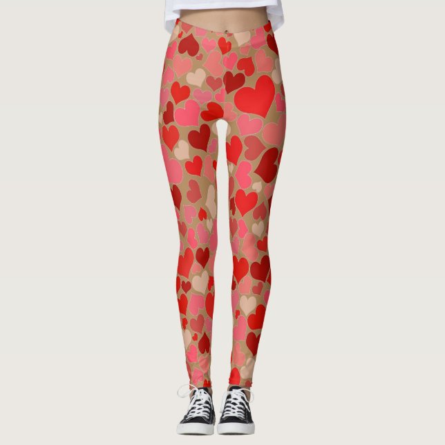 Legging As caneleiras das mulheres dos corações (Frente)