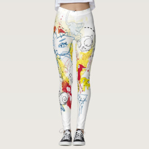 Legging As caneleiras das mulheres Impressão-Modeladas