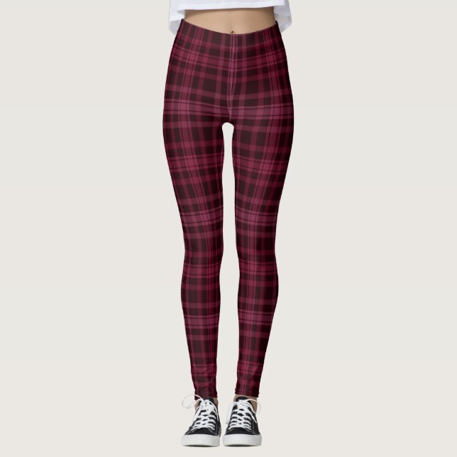 Legging As caneleiras das mulheres vermelhas marrons da (Frente)