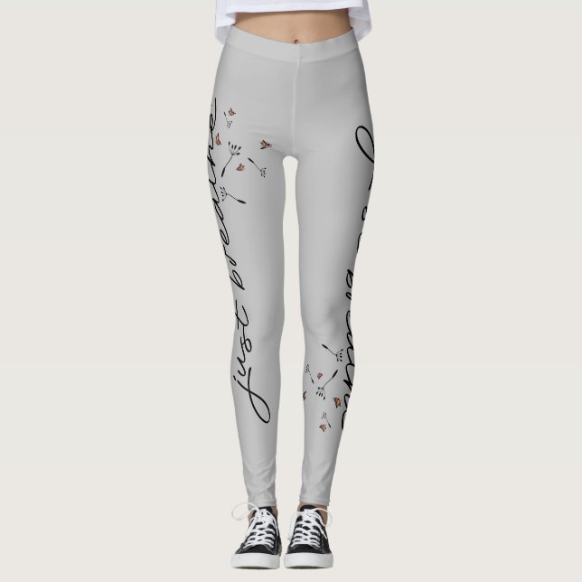 Legging As cinzas Respiram O Ioga Inspiracional Dandelion (Frente)