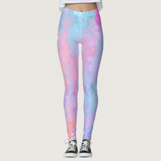 Legging As cores Pastel Kawaii Sparkles roxo azul