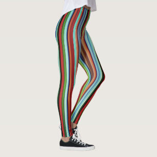 Legging As listras coloridas da vovó, com aspecto áspero m