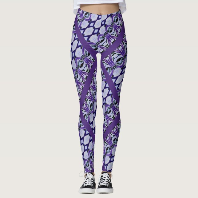 Legging As listras de Chrissy no roxo (Frente)