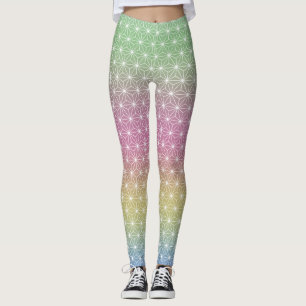 Legging Asanoha Impressão tradicional japonês Pastel Rai