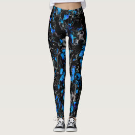Legging asas de morcego abstrato sobre turquesa manchada