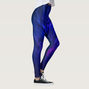 Legging Asas Místicas com Penas Azuis Profundas