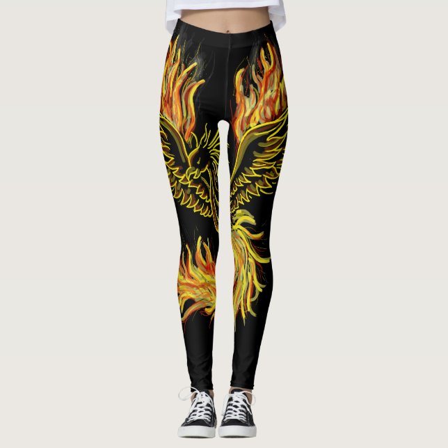 Legging Ascensão de Phoenix das caneleiras da parte (Frente)