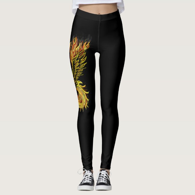Legging Ascensão de Phoenix das chamas (Frente)