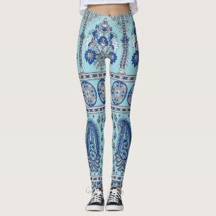 Legging Asian Paisley Border: Design tradicional.