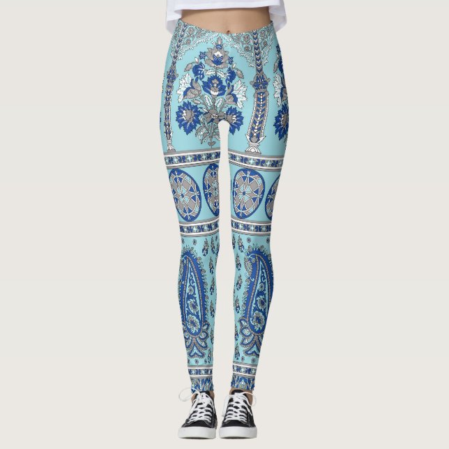 Legging Asian Paisley Border: Design tradicional. (Frente)