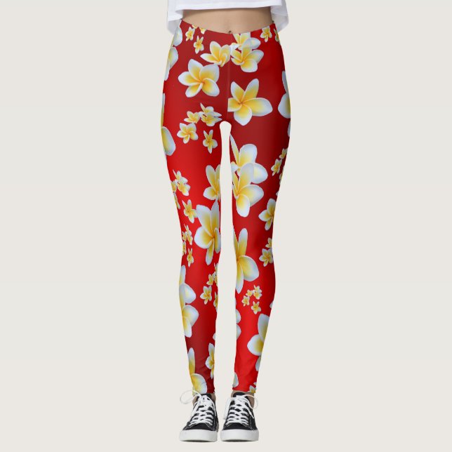 Legging asiático, amarelo, branco, florir, brilhante, dour (Frente)