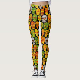 Legging Aspen Leaf Skulls padrão sem falhas 2018