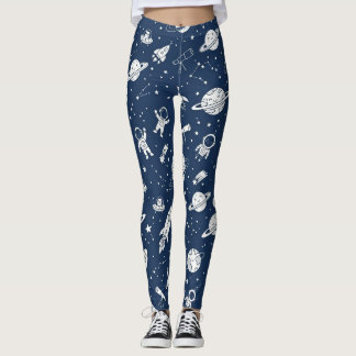 Legging Astronauta e Planetas do Espaço Sideral Fofos