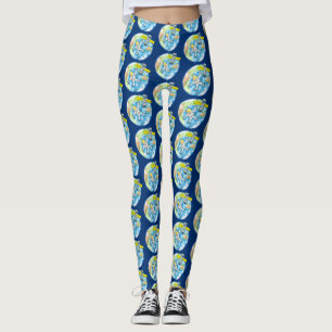 Legging Astronauta engraçado no espaço e na banda desenhad
