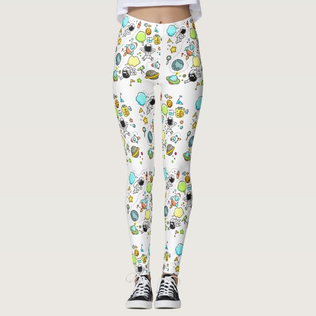 Legging Astronauta espacial bonito e legal (Frente)