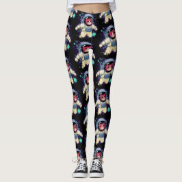 Legging Astronauta Gato Colorido