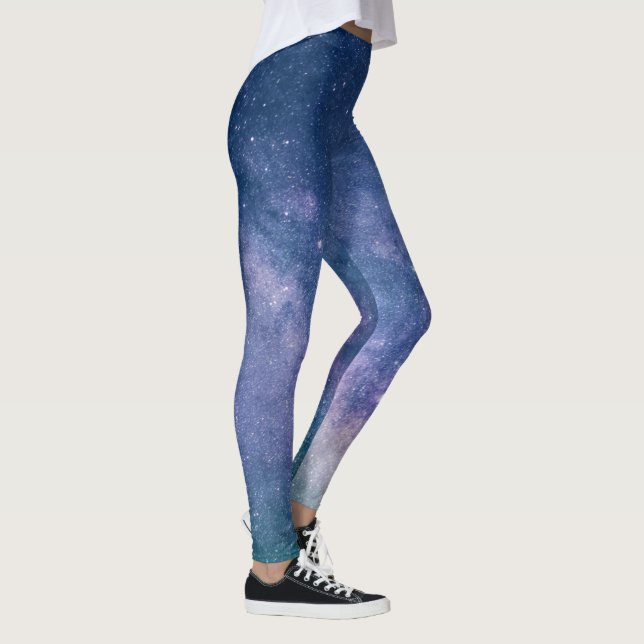 Legging Astronomia cosmos azul violeta roxo céu estrelas (Direita)