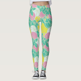 Legging Atendimento moderno de padrões negros de flores
