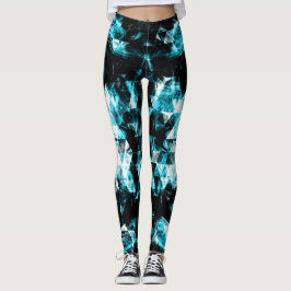 Legging Atirantes eletrificantes de triângulo azul cintila