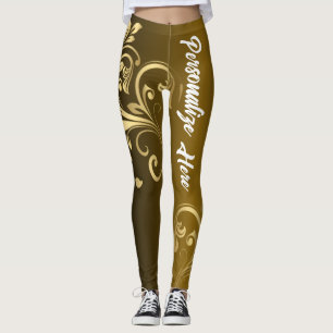 Legging Ativação Personalizada Esfregaço Dourado persona
