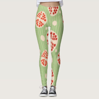 Legging atlética de exercícios verdes de burgundy de fruta