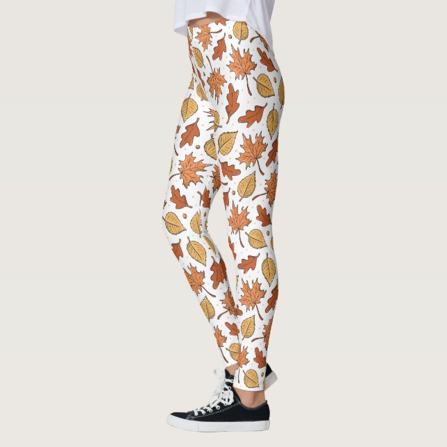 Legging Autumn Leaves and Acorns Pattern (Esquerda)