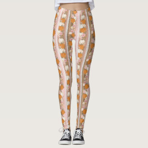 Legging Autumn Pumpkins & Floral Lace Sem Olhos Padrão