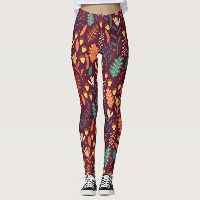 Legging Autumn Red Vintage Motif (Frente)