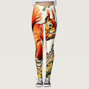 Legging Autumn Squirrel Art