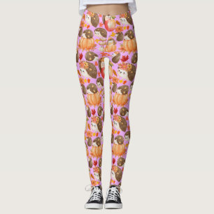 Legging Autumn vibes Padrão Porcupine Rosa BG
