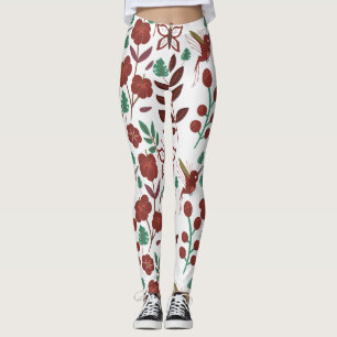 Legging Aves e borboletas, sem costura, de tipo floral