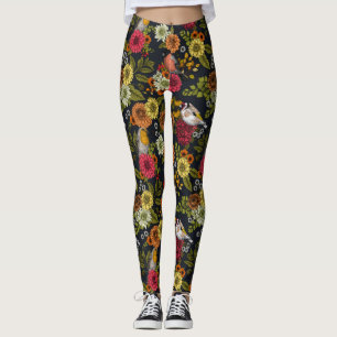 Legging Aves e flores do jardim 2