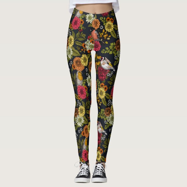 Legging Aves e flores do jardim 2 (Frente)