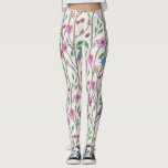 Legging Aves e Flores na moda<br><div class="desc">A na moda e as legendas modernas apresentam um padrão na moda e colorido de pássaros e flores em fundo branco. Desenvolvido exclusivamente para você pelo Happy Dolphin Studio.</div>