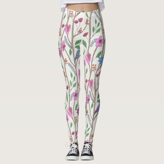Legging Aves e Flores na moda (Frente)