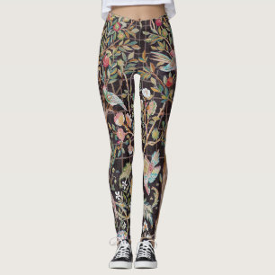 Legging Aves no Jardim Flor, William Morris
