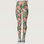 Legging Aves Tropicais De Folha De Palma De Flor Do Paraís<br><div class="desc">Saia em estilo com essas leggings super bonitinhas,  com um padrão de flores tropicais sobre um fundo rosa. Perfeito por uma noite fora,  a trabalhar no ginásio ou nas férias de praia tropical.</div>
