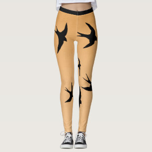 Legging Aves Voadoras Seagull Silhouette Sunset