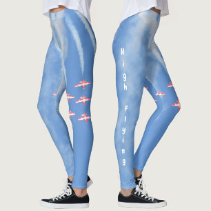 Legging Aviões Acrobáticos Voadores Altos no Azul