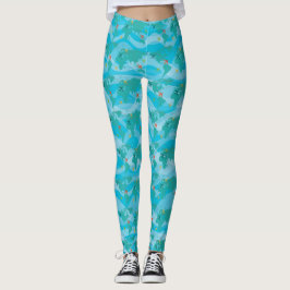 Legging Aviões do Mapa Mundial Verde Amarelo Azul