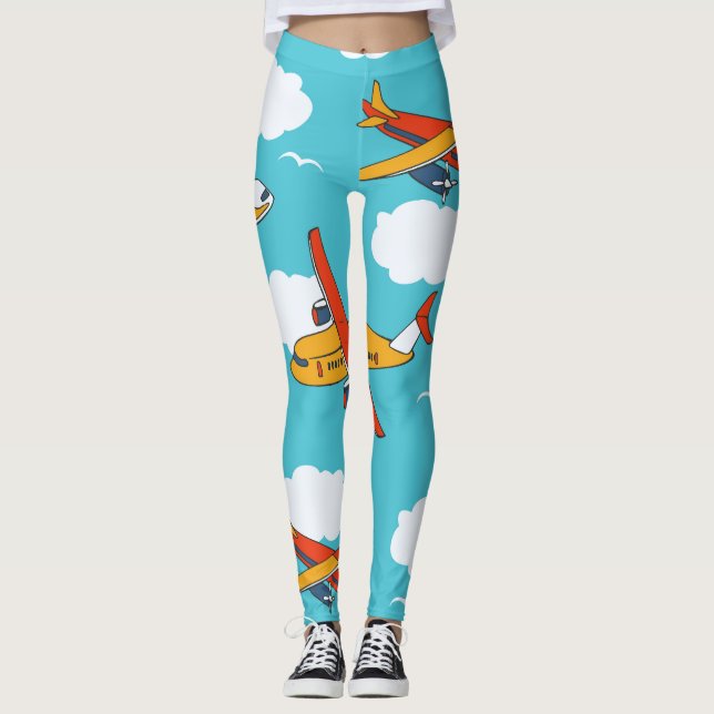 Legging Aviões e nuvens, grupos de trás para crianças sem  (Frente)
