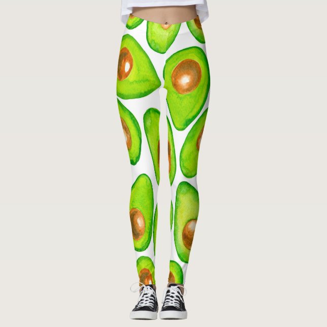 Legging Avocado fatias aquarela (Frente)