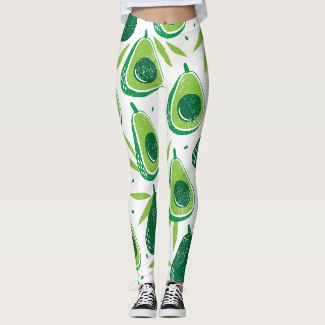Legging Avocado, selo texturizado, padrão perfeito. (Frente)