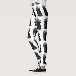Legging Ayam Cemani Rooster Head