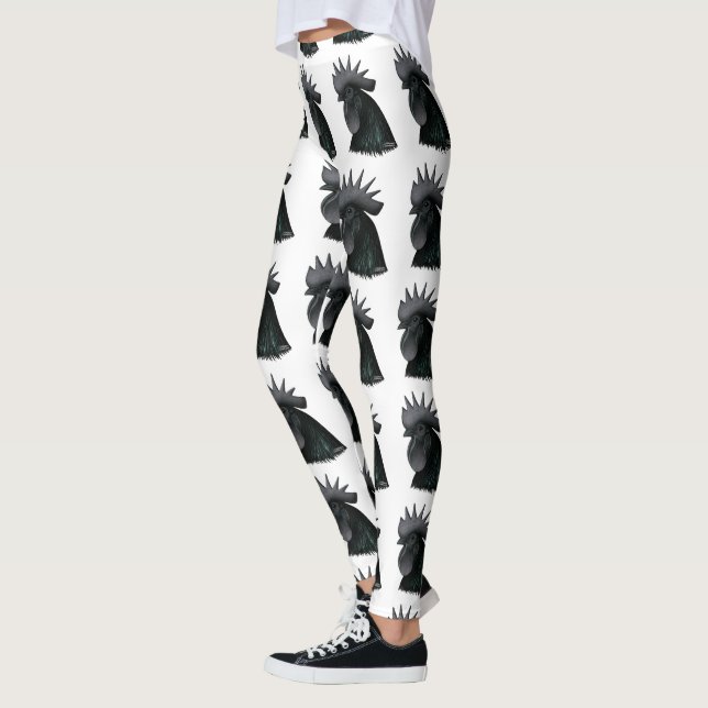 Legging Ayam Cemani Rooster Head (Esquerda)