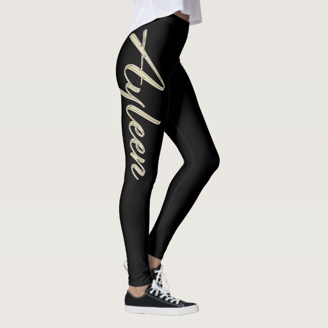 Legging Ayleen white gold Handwriting Hose (Direita)