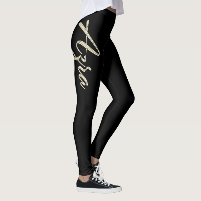 Legging Azra white gold Handwriting Hose (Direita)