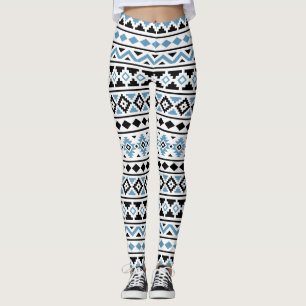 Legging Aztec Essência Padrão II Azul Preto Branco