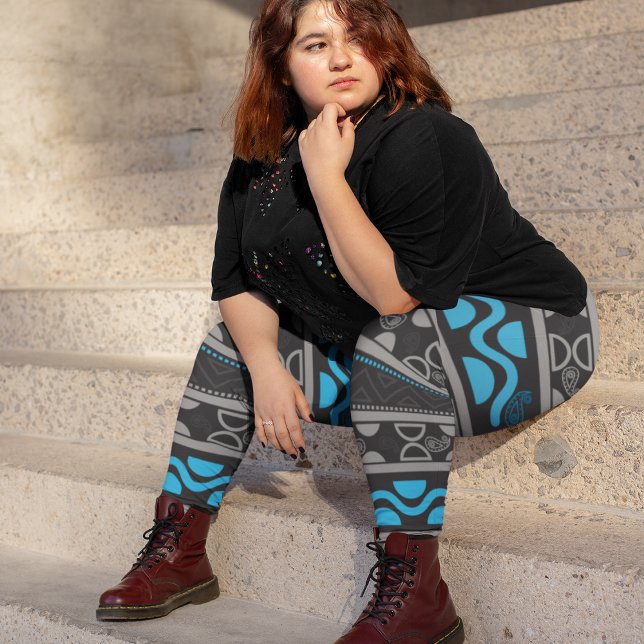 Legging aztec etnia azul (Criador carregado)
